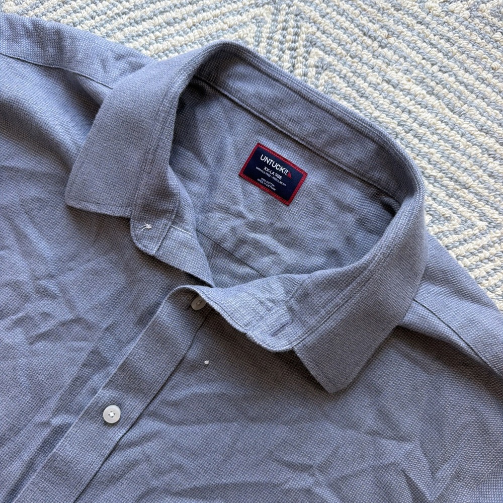 UNTUCKit Long Sleeve Button Soft Cotton Shirt - Veneto-Grisaille - Gray - XXL